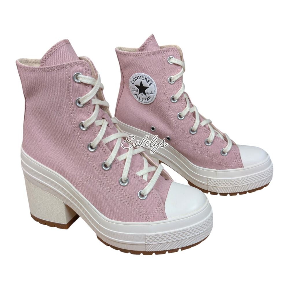 Converse Chuck 70 De Luxe Heel Static Pink Egret Platform Sneaker Boot Womens 7